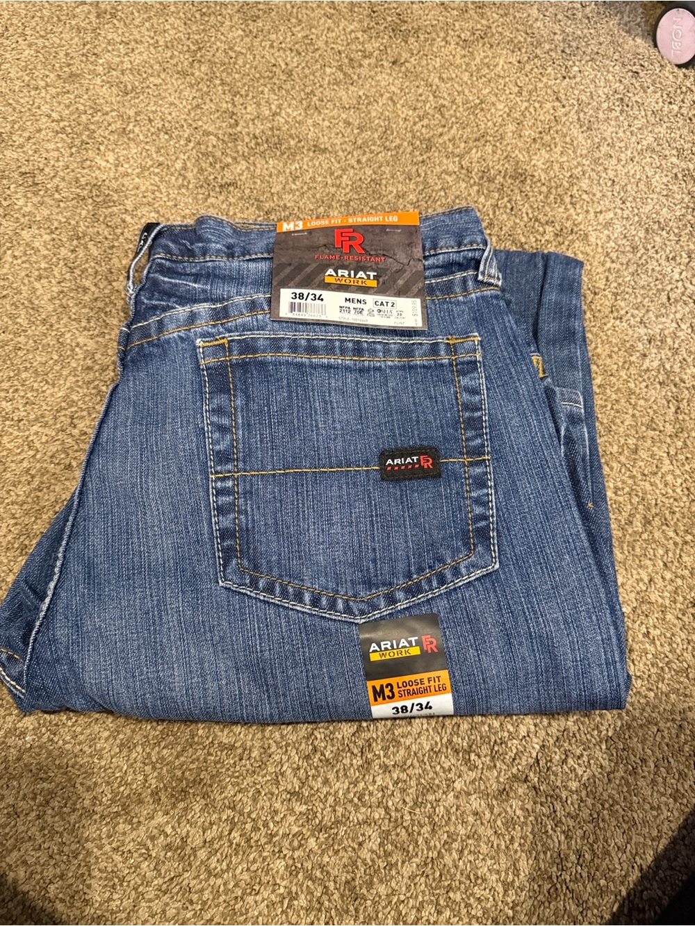 Ariat Men's FR M3 Loose Fit Jeans in Denim Blue